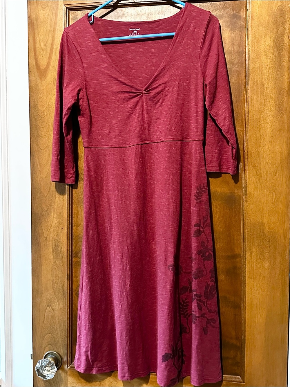 Toad&Co Rosalinda 3/4 Sleeve A-Line Dress Red Small EUC
